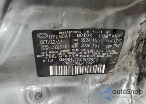 2018 Hyundai Elantra Sel z USA, uszkodzony, nr VIN KMHD84LF2JU577829